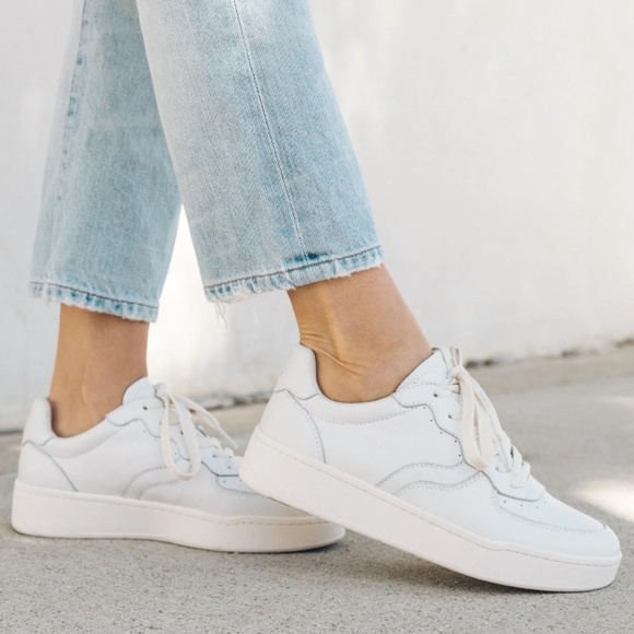 Soludos Women's Leather Roma Sneaker White Neutral Everyday Travel Commuting - Picture 5 of 11